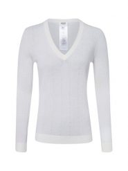 Liu Jo Collection sweter z dzianiny z wełny dziewiczej Kobiety wełna ze strzyży biały, XS. Białe swetry nierozpinane damskie Liu Jo Collection, xs, bez wzorów, z dzianiny, bez kołnierzyka, bez ramiączek. Za 799.95 zł.