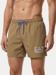 EA7 Emporio Armani Szorty kąpielowe 7M001678 AF21069 U6167 Beżowy Regular Fit. Brązowe kąpielówki męskie EA7 Emporio Armani, bez wzorów, z syntetyku. Za 214.99 zł.