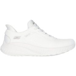 Buty sportowe damskie Skechers Bobs Squad Chaos C. Białe obuwie sportowe damskie Skechers, bez wzorów, z materiału, bez zapięcia, trekkingowe, Skechers Sport. Za 399.00 zł.