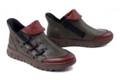 RIEKER TEX N1353-52 green, botki damskie. Zielone botki damskie Rieker, bez wzorów, z gumy, bez obcasa, bez zapięcia. Za 343.92 zł.