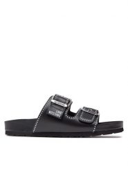 LOVE MOSCHINO Klapki JA28253G0IIA0000 Czarny. Czarne klapki damskie Love Moschino, bez wzorów, ze skóry, bez obcasa, bez zapięcia. Za 829.99 zł.