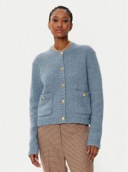 Tommy Hilfiger Kardigan WW0WW44473 Niebieski Regular Fit. Niebieskie kardigany damskie Tommy Hilfiger, l, bez wzorów, z syntetyku, bez kołnierzyka. Za 529.99 zł.