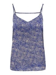 ONLY Top Nova 15222159 Niebieski Regular Fit. Niebieskie topy damskie ONLY, bez wzorów, z wiskozy, bez kołnierzyka, bez ramiączek. Za 49.99 zł.
