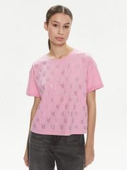 Liu Jo T-Shirt Moda M/C MA4326 J5904 Różowy Relaxed Fit. Czerwone t-shirty damskie Liu Jo, m, bez wzorów, z bawełny, bez kołnierzyka, bez ramiączek. Za 379.99 zł.