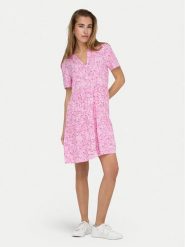 ONLY Sukienka letnia Zally 15262674 Różowy Regular Fit. Czerwone sukienki damskie ONLY, na lato, s, bez wzorów, z wiskozy, bez kołnierzyka, bez ramiączek. Za 109.99 zł.