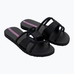 Klapki damskie Ipanema Diversa Slide. Czarne klapki damskie Ipanema, na lato, bez wzorów, z materiału, sportowe, bez obcasa, bez zapięcia. Za 69.00 zł.