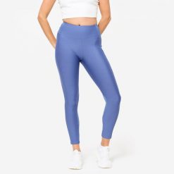 Legginsy fitness damskie Domyos. Czarne legginsy damskie DOMYOS, bez wzorów, z elastanu. Za 79.99 zł.