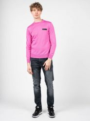 Plein Sport Sweter "Merino" | MPPS90148 | Mężczyzna | Różowy. Czerwone swetry męskie Plein Sport, m, bez wzorów, z wełny, sportowe, bez kołnierzyka, bez ramiączek. W wyprzedaży za 449.00 zł.