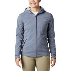Kurtka Softshell Damska Columbia Heather Canyon. Brązowe kurtki sportowe damskie Columbia, s, bez wzorów, z softshellu, bez ramiączek, z kapturem, trekkingowe. Za 608.00 zł.