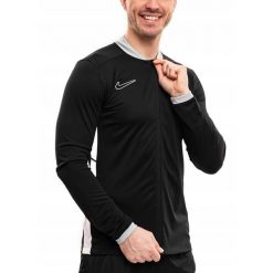 Męska bluza piłkarska Nike Dri-FIT Academy 25 rozpinana ze stójką. Czarne bluzy męskie Nike, m, bez wzorów, z elastanu, sportowe, bez ramiączek, bez kaptura. Za 141.99 zł.