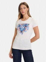 Guess T-Shirt W5BI29 J1314 Écru Slim Fit. T-shirty damskie Guess, xxl, z aplikacjami, z bawełny, bez kołnierzyka, bez ramiączek. Za 189.99 zł.