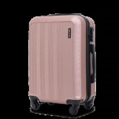 Walizka kabinowa Wings 20" HARRIER Rose Gold. Czerwone walizki damskie Wings, bez wzorów, z materiału. Za 119.90 zł.