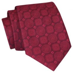 Krawat Angelo di Monti - Duże Czerwone Grochy. Czerwone krawaty i muchy Angelo di Monti, bez wzorów, z tkaniny, eleganckie. Za 45.00 zł.