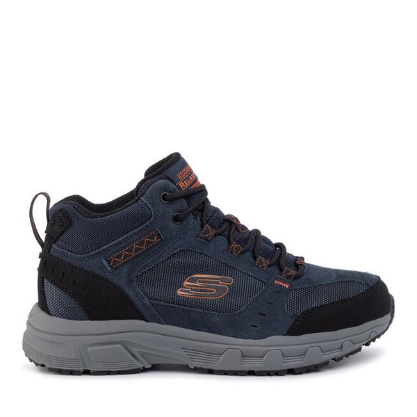 Trekkingi Skechers. Niebieskie botki męskie Skechers, bez zapięcia. Za 339.99 zł.