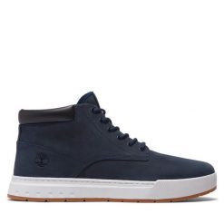 Trzewiki Timberland. Niebieskie botki męskie Timberland, bez wzorów, bez obcasa, bez zapięcia. Za 489.99 zł.