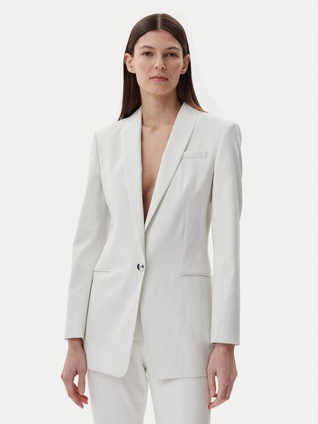 HUGO Marynarka 50537759 Biały Slim Fit. Białe marynarki i żakiety damskie Hugo, bez wzorów, z syntetyku, bez kołnierzyka, bez ramiączek. Za 949.99 zł.