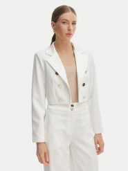 Artigli Marynarka ACGI004425 Écru Regular Fit. Białe marynarki i żakiety damskie Artigli, bez wzorów, z syntetyku, bez kołnierzyka, bez ramiączek. Za 539.99 zł.