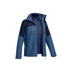 Kurtka TRAVEL500 3w1 męska. Niebieskie kurtki męskie QUECHUA, m, bez wzorów, z elastanu, bez kaptura. Za 349.99 zł.