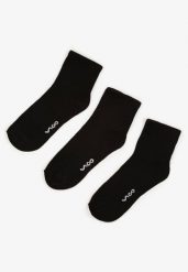 Czarne Bawełniane Skarpety za Kostkę 3 Pack Foliane. Czarne skarpety męskie Born2be, bez wzorów, z bawełny. Za 19.99 zł.