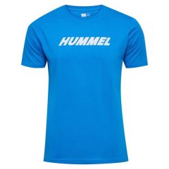 Koszulka z logo Hummel Elemental. Niebieskie koszulki sportowe męskie Hummel, bez wzorów, bez ramiączek, do piłki nożnej. Za 72.95 zł.