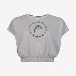 Koszulka z krótkim rękawem damska PADEL Crop Top. Szare bluzki damskie Head, s, bez wzorów, z jersey, bez ramiączek. W wyprzedaży za 161.00 zł.