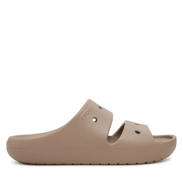 Klapki Crocs. Brązowe klapki damskie Crocs, bez wzorów, bez zapięcia. Za 129.99 zł.