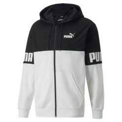 Bluza z kapturem z pełnym zamkiem błyskawicznym Puma Power Colorblock TR. Białe bluzy męskie Puma, xs, bez wzorów, z kapturem, na fitness i siłownię. W wyprzedaży za 236.25 zł.