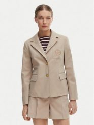 Tommy Hilfiger Marynarka WW0WW47179 Beżowy Slim Fit. Brązowe marynarki i żakiety damskie Tommy Hilfiger, bez wzorów, z bawełny, bez kołnierzyka, bez ramiączek. Za 1,199.00 zł.