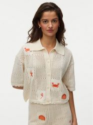 Vero Moda Kardigan Esmey 10350991 Kremowy Regular Fit. Białe kardigany damskie Vero Moda, xs, bez wzorów, z syntetyku, bez kołnierzyka. Za 219.99 zł.