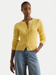 LAUREN RALPH LAUREN Kardigan 200932225016 Żółty Regular Fit. Żółte kardigany damskie Lauren Ralph Lauren, xl, bez wzorów, z bawełny, bez kołnierzyka. Za 949.99 zł.