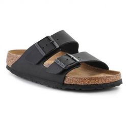 Klapki męskie Birkenstock Arizona. Czarne klapki męskie Birkenstock, bez wzorów, z materiału, bez zapięcia. Za 501.00 zł.