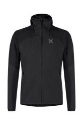 Kurtka trekkingowa męska Rise Hooded. Czarne kurtki męskie MONTURA, na zimę, l, bez wzorów, z materiału, z kapturem. Za 629.99 zł.