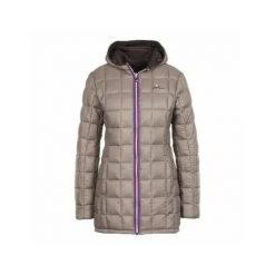 Długa kurtka narciarska damska dwustronna Peak Mountain Awill. Brązowe kurtki sportowe damskie Peak Mountain, l, bez wzorów, z poliesteru, bez ramiączek, bez kaptura, narciarskie. Za 391.00 zł.