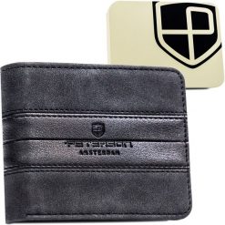 Portfel męski Peterson PTN EH-08Z czarny. Czarne portfele męskie Peterson, bez wzorów, ze skóry ekologicznej. Za 69.99 zł.