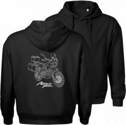 Topslang Bluza z kapturem motocyklowa z motocyklem na motor Honda Africa Twin CRF1100 L Adventure męska czarna XXL. Czarne bluzy męskie Topslang, l, bez wzorów, bez ramiączek, z kapturem. Za 189.90 zł.