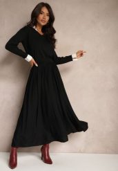 Czarna Spódnica z Wiskozą o Plisowanym Kroju z Gumką w Pasie Tilisya. Czarne spódnice damskie Renee, na co dzień, bez wzorów, z bawełny, eleganckie, maxi, plisowane. Za 119.99 zł.