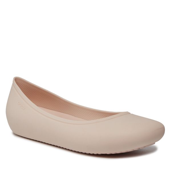 Baleriny Crocs. Białe balerinki damskie Crocs, bez wzorów, bez obcasa, bez zapięcia. Za 119.99 zł.