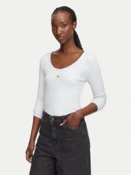 Calvin Klein Jeans Bluzka LV047D218G Fioletowy jasny Slim Fit. Fioletowe bluzki damskie Calvin Klein Jeans, xxl, bez wzorów, z bawełny, bez kołnierzyka, bez ramiączek. Za 209.99 zł.