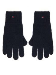 Tommy Hilfiger Rękawiczki Damskie Flag Fluffy AW0AW17797 Granatowy. Niebieskie rękawiczki damskie Tommy Hilfiger, bez wzorów, z dzianiny. Za 169.99 zł.