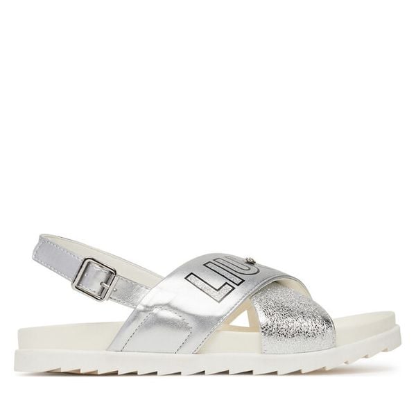 Sandały Liu Jo. Szare sandały damskie Liu Jo, bez wzorów, bez obcasa, na płaskiej podeszwie, bez zapięcia. Za 389.99 zł.