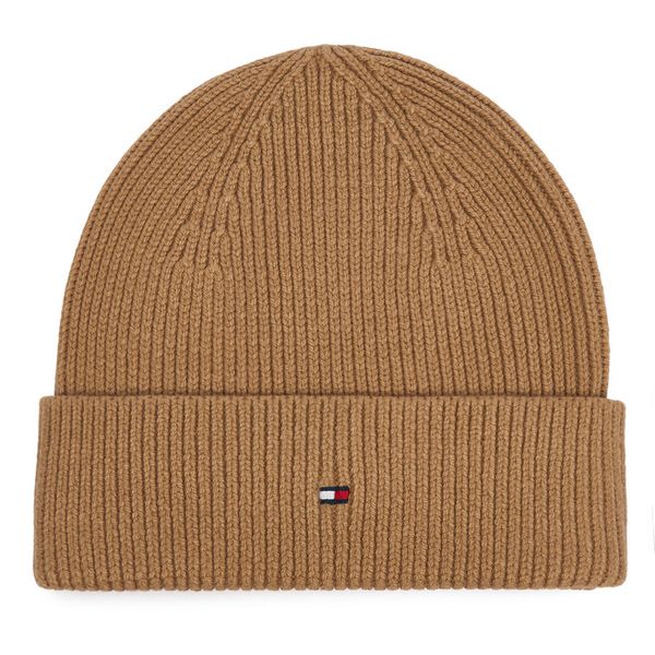 Czapka Tommy Hilfiger. Brązowe czapki damskie Tommy Hilfiger, na zimę, bez wzorów. Za 189.99 zł.
