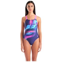 Strój kąpielowy damski Arena Bloom Swimsuit Swim Pro. Niebieskie stroje kąpielowe damskie ARENA, bez wzorów. Za 241.99 zł.