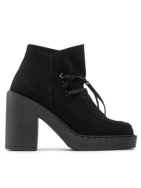 Simple Botki SL-34-02-000074 Czarny. Czarne botki damskie SIMPLE, bez wzorów, ze skóry, bez obcasa, na słupku, bez zapięcia. Za 509.99 zł.