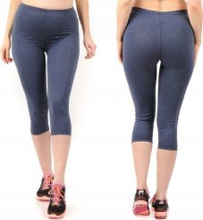 Legginsy damskie 3/4 krótkie Polskie bawełniane Getry Jeans XL. Legginsy damskie LAEMI, bez wzorów, z bawełny. Za 32.99 zł.