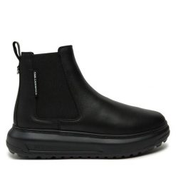 Sztyblety KARL LAGERFELD. Czarne botki męskie KARL LAGERFELD, bez wzorów, bez obcasa, bez zapięcia. Za 729.99 zł.