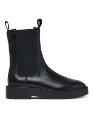 Calvin Klein Sztyblety Conc Welt Chelsea Boot Lth HW0HW03208 Czarny. Czarne botki damskie Calvin Klein, bez wzorów, ze skóry, bez obcasa, na płaskiej podeszwie, bez zapięcia. Za 849.99 zł.