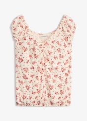 T-shirt z mieszanki wiskozy. Białe t-shirty damskie bonprix, bez wzorów, z wiskozy, bez kołnierzyka, bez ramiączek. Za 37.99 zł.