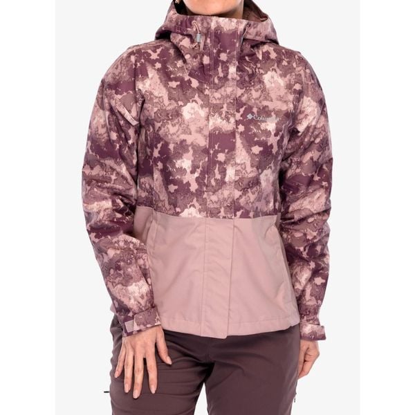 Kurtka przeciwdeszczowa damska Columbia Hikebound Printed Jacket. Czerwone kurtki sportowe damskie Columbia, bez wzorów, bez ramiączek, bez kaptura, trekkingowe. Za 366.99 zł.