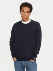 Pepe Jeans Sweter New Andre PM702469 Granatowy Regular Fit. Niebieskie swetry męskie Pepe Jeans, m, bez wzorów, z bawełny, bez kołnierzyka, bez ramiączek. Za 229.99 zł.