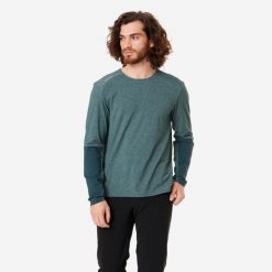 Koszulka rowerowa MTB unisex Rockrider oddychająca. Zielone bluzy męskie ROCKRIDER, l, bez wzorów, z lyocellu, sportowe, bez ramiączek, bez kaptura. Za 139.99 zł.